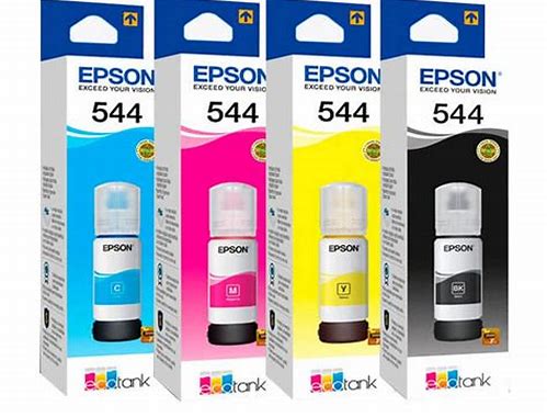 PACK BOTELLAS TINTAS EPSON® T544, 4 COLORES NEGRO, CIAN, MAGENTA, AMARILLO PARA L3110, L3150, L519