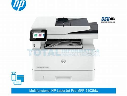 HP LASERJET PRO MFP 4103FDW PRINTER, 220V, IMPRIME, COPIA, ESCANEA, FAX