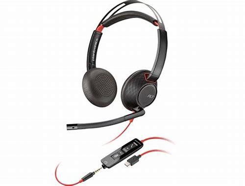 POLY BLACKWIRE 5220 STEREO USB-C HEADSET + 3.5MM PLUG + USB-C ADAPTER