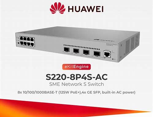 S220-8P4S - 8*10/100/1000BASE-T PORTS(125W POE+),4*GE SFP PORTS, BUILT-IN AC POWER)