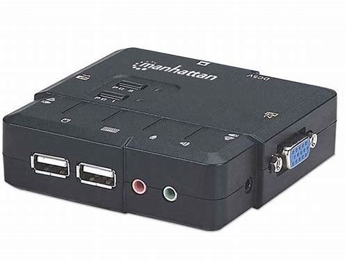 MANHATTAN KVM DE 2 PUERTOS COMPACTO, USB WITH CABLES AND AUDIO