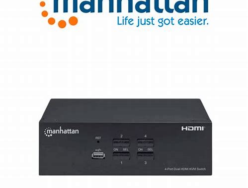SWITCH KVM HDMI DE 4 PUERTOS PARA DOS MONITORES