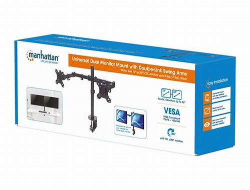 SOPORTE UNIVERSAL PARA 2 MONITORES CON BRAZOS DE DOBLE ARTICULACIÓN