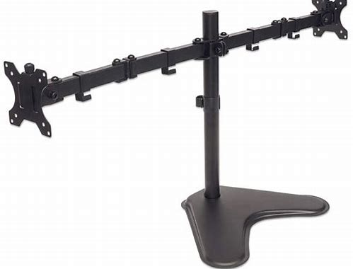 SOPORTE PARA DOS MONITOR, COLOCACIÓN SOBRE EL ESCRITORIO, MOVIMIENTO CON BRAZOS DE DOBLE ARTICULACIÓ