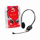 AUDÍFONO CON MICRÓFONO GENIUS HS-200C, NEGRO, LONGITUD DE CABLE 1.8M
